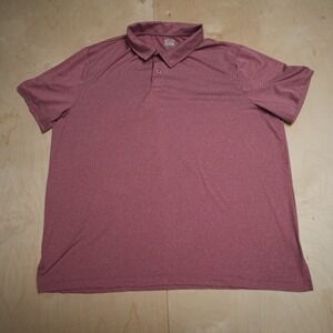 32 Degrees Cool Polo Shirt Men Red Short Sleeve Stretch Solid Poly Spandex 2XL